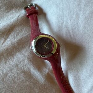 Vintage Red Glossy USC Edition Watch with Silver Accents